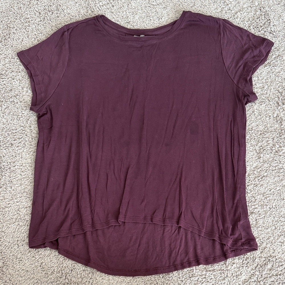 Athleta Burgundy Purple Ribbed Top